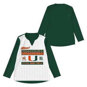NCAA Miami Hurricanes Girls' Long Sleeve Fashion T-Shirt - 1 of 3