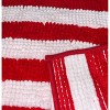 Home Mart Goods Red White Stripe Soft Cozy Plush Chenille Bath Mat Bathroom Rug - 23" x 15" - 3 of 4