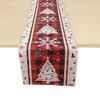 Unique Bargains Christmas Table Runner Plaid Christmas Tree Polyester Red White Black 71x14 Inch 1 Pc - 4 of 4