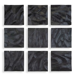 Uttermost Elegant Handcrafted Panels Malosi Wood Wall Decor Set of 9, Black - 1 of 4