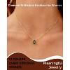 18K Gold Plated Birthstone Necklace, Dainty Emerald Green CZ Teardrop Pendant, Adjustable Jewelry Gift for Women - 3 of 4