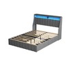 Grungis Full Bed Frame with LED,Upholstered Bed with 4 Under-bed Portable Storage Drawers,Platform Beds with Wings Headboard for Bedroom - 4 of 4