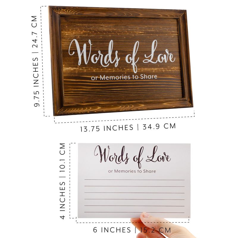 Darware Wedding Guest Book Alternative Sign w/ Note Cards; Wood Words of Love for Receptions, Showers, Bereavement and Graduation, 3 of 9