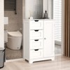 Sevobal Bathroom Storage Cabinets, Floor Organizer with 4 Drawers and 1 Cupboard, Freestanding Storage for Bathroom, White, 22.04"*11.81"*32.68" - 2 of 4