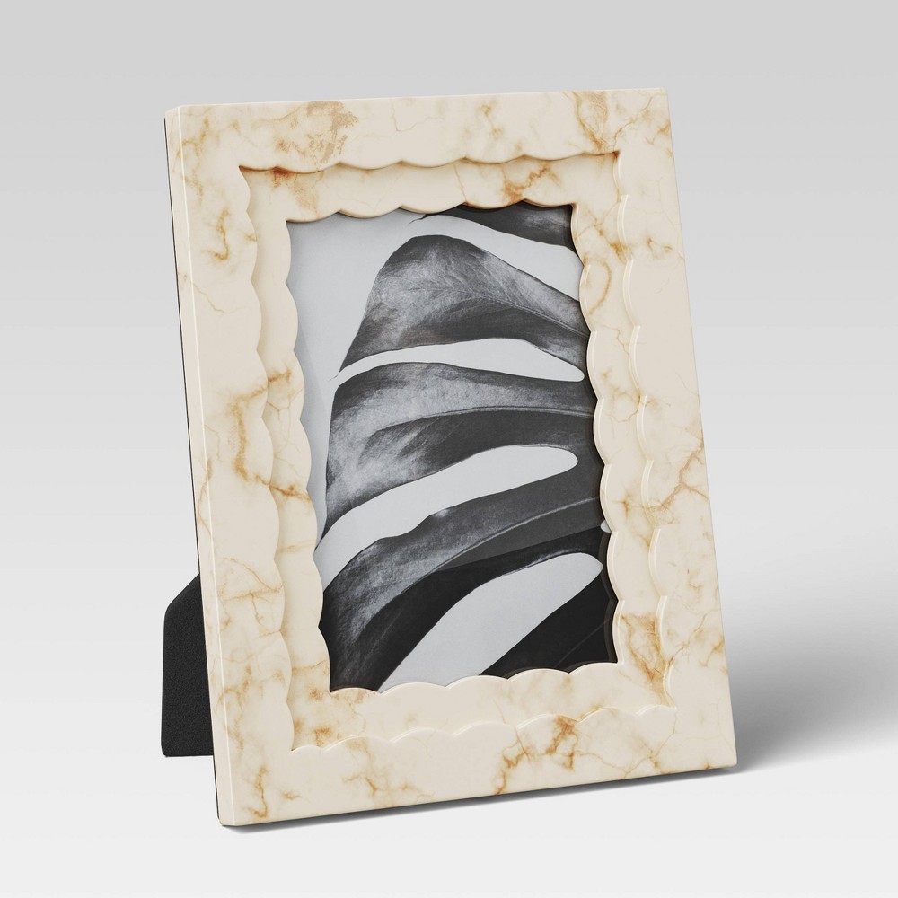 Photos - Photo Frame / Album 5"x7" Shaped Resin Profile Table Image Frame Beige - Threshold™