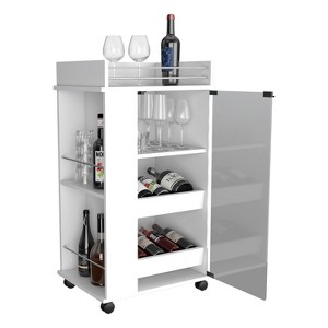 NicBex Rolling Kitchen Island Cart with 2-Side Shelves and 1 Glass Door Cabinet,Kitchen Island on Wheels with Storage,Island Table for Kitchen - 1 of 4