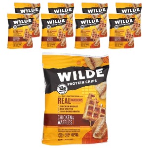 Wilde Brands Protein Chips, Chicken & Waffles, 8 Bags, 1.34 oz (38 g) Each - 1 of 3