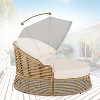 YOOCOZZ Outdoor Wicker Daybed with Canopy & Cushioned Poolside Design-Beige - 4 of 4