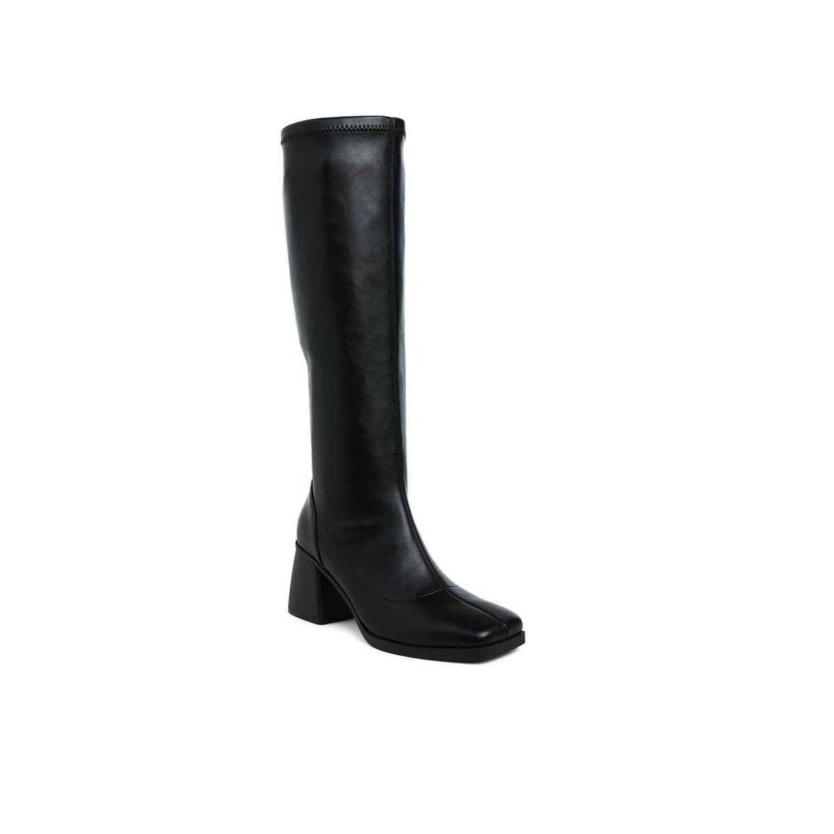 Menomi Faux Leather Block Heel Boots Women