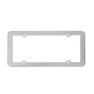 Unique Bargains Stainless Steel Car Front Rear License Plate Holder 4 Hole Silver Tone 1 Pc - 1 of 4
