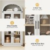 71.4in Tall Wooden Arched Bookshelf with Doors Farmhouse Rounded Bookcases for Living Room, Kitchen, Office (White) - 4 of 4