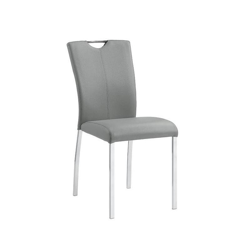 Set of 2 17&#34; Pagan PU Side Chairs Gray/Chrome Finish - Acme Furniture, 4 of 9