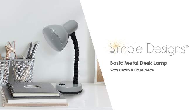 Basic Metal Desk Lamp with Flexible Hose Neck - Simple Designs, 2 of 7, play video