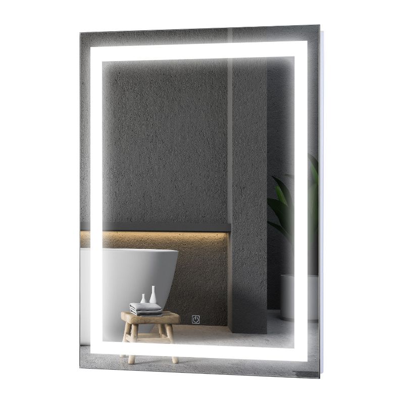 HOMCOM LED Wall Mount Bathroom Vanity Make Up Mirror w/Defogger - 36" x 28", 4 of 8