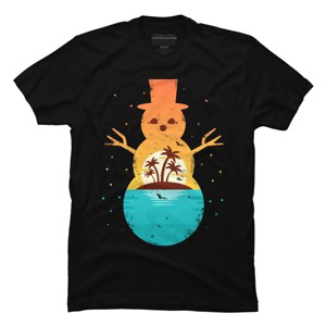 Men's Design By Humans Christmas in July Snowman Sunset By destiny29 T-Shirt - 1 of 4