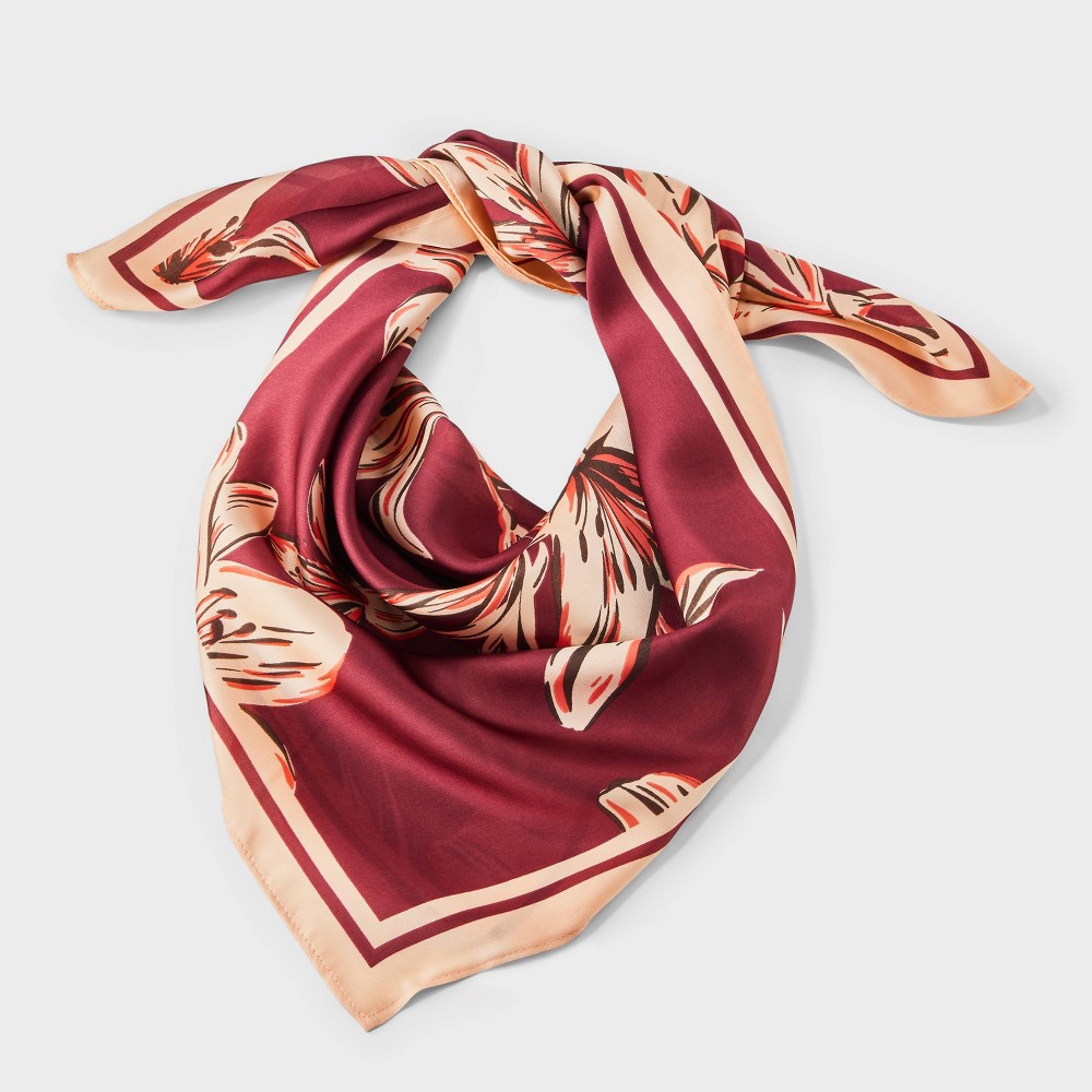 Floral Print Square Scarf - A New Day™ Brown