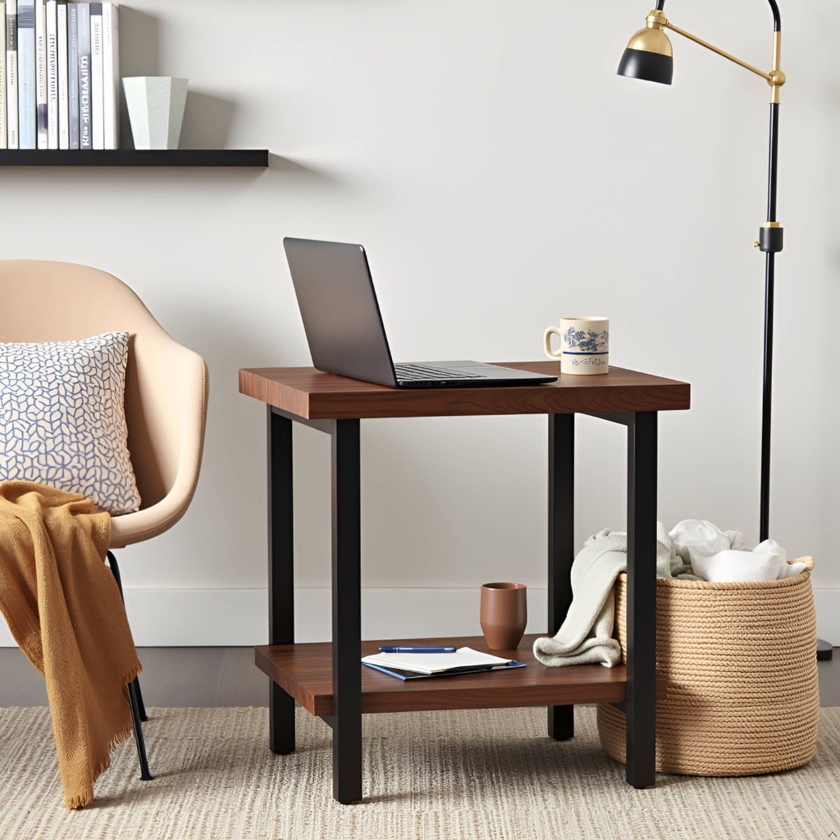 Pomona Metal and Wood End Table - Alaterre Furniture - thumbnail 6