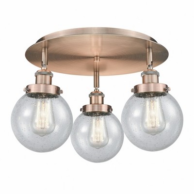 Beacon - 3 Light Flush Mount In Art Deco Style-9.63 Inches Tall and 17.75 Inches Wide
