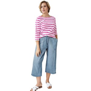 ellos Lightweight Wide-Leg Crop Jeans - 1 of 3