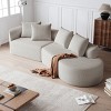 112" Curved Chenille Sectional Sofa,Oversized 4-Seater Cloud Couch with Deep Wide Seat & 4 Pillows for Living Room-Baofuwish - 3 of 4