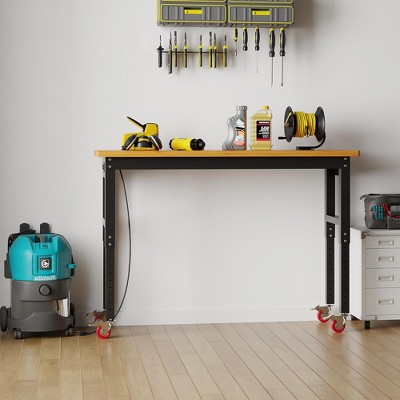 Heavy Duty Workbench with Power Outlet, Adjustable Height