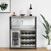 Wine Bar Rack Cabinet - Detachable Wine Rack, Industrial Coffee Bar, Farmhouse Sideboard & Buffet with Storage, for Bar Kitchen Dining Living - 2 of 4