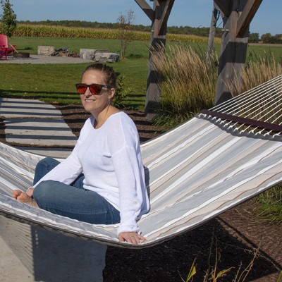 Dove Double Quilted Sunbrella Hammock with Spreader Bars