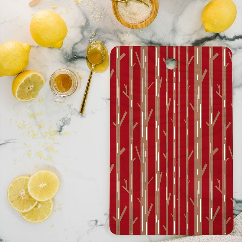Lisa Argyropoulos Modern Trees Red Rectangle Cutting Board - Deny Designs, 2 of 4