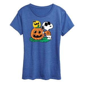 Women's - Peanuts - Joe Cool Pumpkin Short Sleeve Graphic T-Shirt - 1 of 4