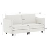 Homy Casa Modern Loveseat Sofa with Padded Cushions for Living Room or Small Apartment, White - 3 of 4