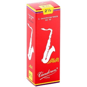 Vandoren JAVA Red Tenor Saxophone Reeds Strength 2.5, Box of 5 - 1 of 2