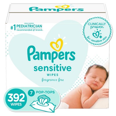 Pampers Sensitive Baby Wipes 7x Pop-Top Pack - 392ct