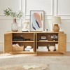 ORRD 64" Natural TV Stand with Rattan Doors, Wave Shape Sideboard Cabinet with Storage for Living Room, Entryway, or Kitchen - 3 of 4