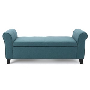 NicBex Modern 50" Storage Bench Wood Accent Stools with Curved Arms for Bedroom and Entryway - 1 of 4