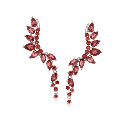 Ross-Simons 5.05 ct. t.w. Garnet Drop Earrings in Sterling Silver