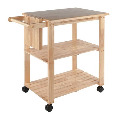 Utility Cart with Cutting Board Wood/Natural - Winsome