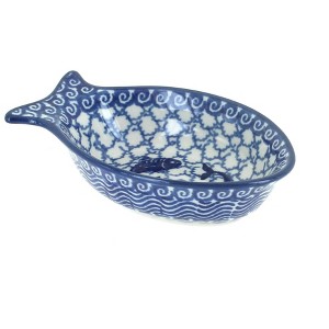 Blue Rose Polish Pottery E26 Ceramika Artystyczna Small Fish Dish - 1 of 1