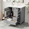XINGHANZHENXUAN Bathroom Vanity with Sink & 3 Drawers, Soft-Close Solid Wood Cabinet with Ceramic Sink & Ample Storage - 3 of 4
