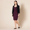 Women's Ponte Pull-On Pencil Skirt - Fitted Above The Knee Burgundy - 4 of 4