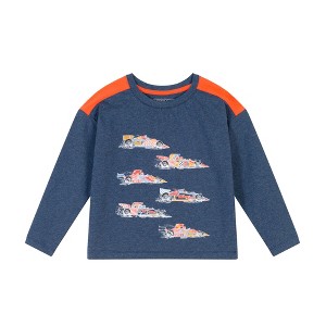 Andy & Evan  Kids  Navy/Red Racecar Crewneck Tee - 1 of 3