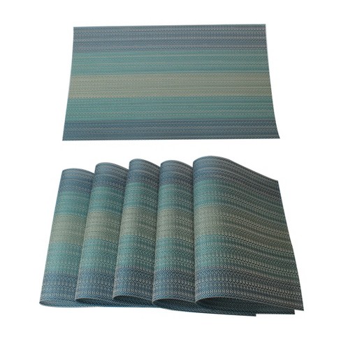 PVC Heat Resistant Anti Skid washable Non slip Blue 4 placemats For Dining  table