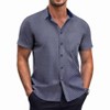 COOFANDY Short Sleeve Button Down Shirts Dress Shirts Casual Polka Dot Print - 4 of 4