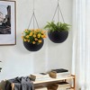 Gulches 45 Qt Black Polypropylene Hanging Planter with Self Watering Water Level Indicator Indoor Outdoor (13x13x8 in) 2-Pack - 3 of 4