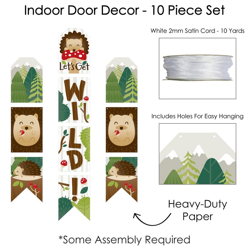 Big Dot of Happiness Forest Hedgehogs - Vertical Paper Door Banners - Woodland Birthday Party or Baby Shower Wall Decoration Kit - Indoor Door Decor, 5 of 8