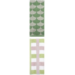 REGALWOVEN Geometric Cotton Soft Absorbent Decorative Hand Towel Set for Bathroom 13" x 29" 2 Pcs - 1 of 4