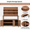GDFStudio Occam Outdoor Fir Wood Potting Bench with 2 Cabinets and 3 Side Hooks, Natural - 4 of 4