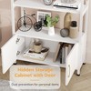 4-Tier Arched Bookshelf, 71.5" Arched Bookcase with Doors Storage, Tall Industrial Book Shelf - 4 of 4