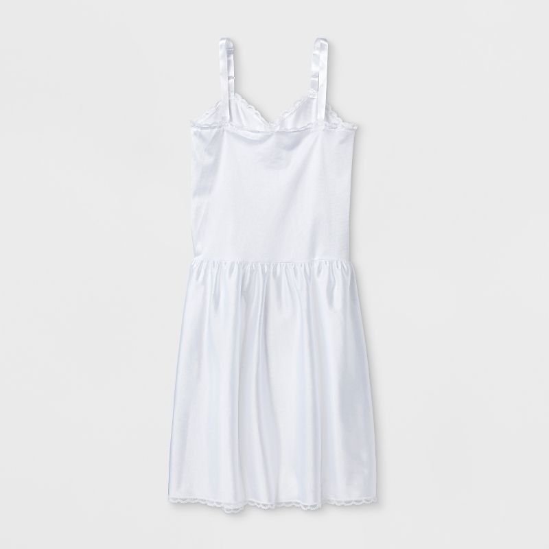 I.C. Collections Girls' Adjustable Nylon Slip - White, 2 of 3