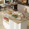 Famapy White Base Oak Table Kitchen Island With 2 Doors and 1 Drawer - 2 of 4