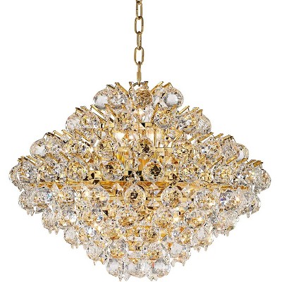 Vienna Full Spectrum Gold Crystal Pendant Chandelier 20" Wide 16-Light Fixture for Dining Room House Foyer Kitchen Island Entryway